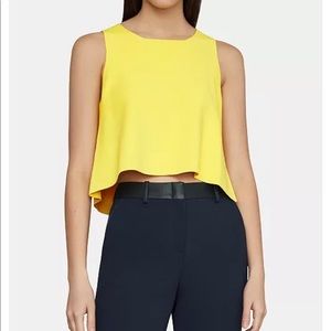 BCBGMAXAZRIA Split-back Cropped Knit Tank